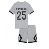 Paris Saint-Germain Nuno Mendes #25 Udebanesæt Børn 2022-23 Kortærmet (+ Korte bukser)